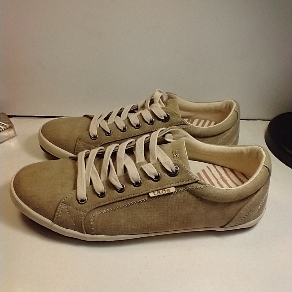 Taos Star Khaki Wash Lace Up Canvas Sneakers Shoes Women's sz 11. - Picture 4 of 11